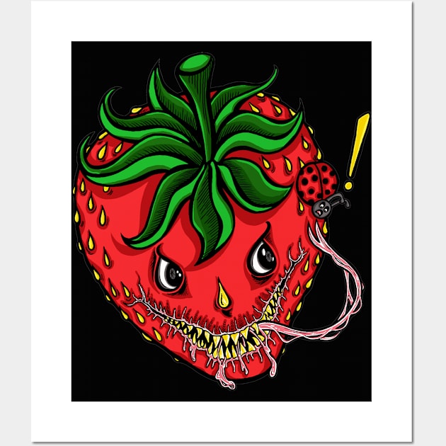 Sinister Strawberry Wall Art by OfficeInk